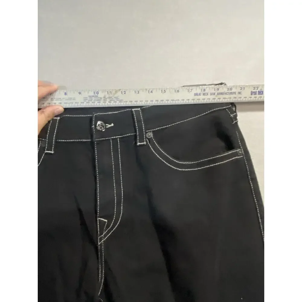 NEW TRUE RELIGION BOBBY RELAXED BAGGY MENS BLACK DENIM JEANS 38 X 32 NWT